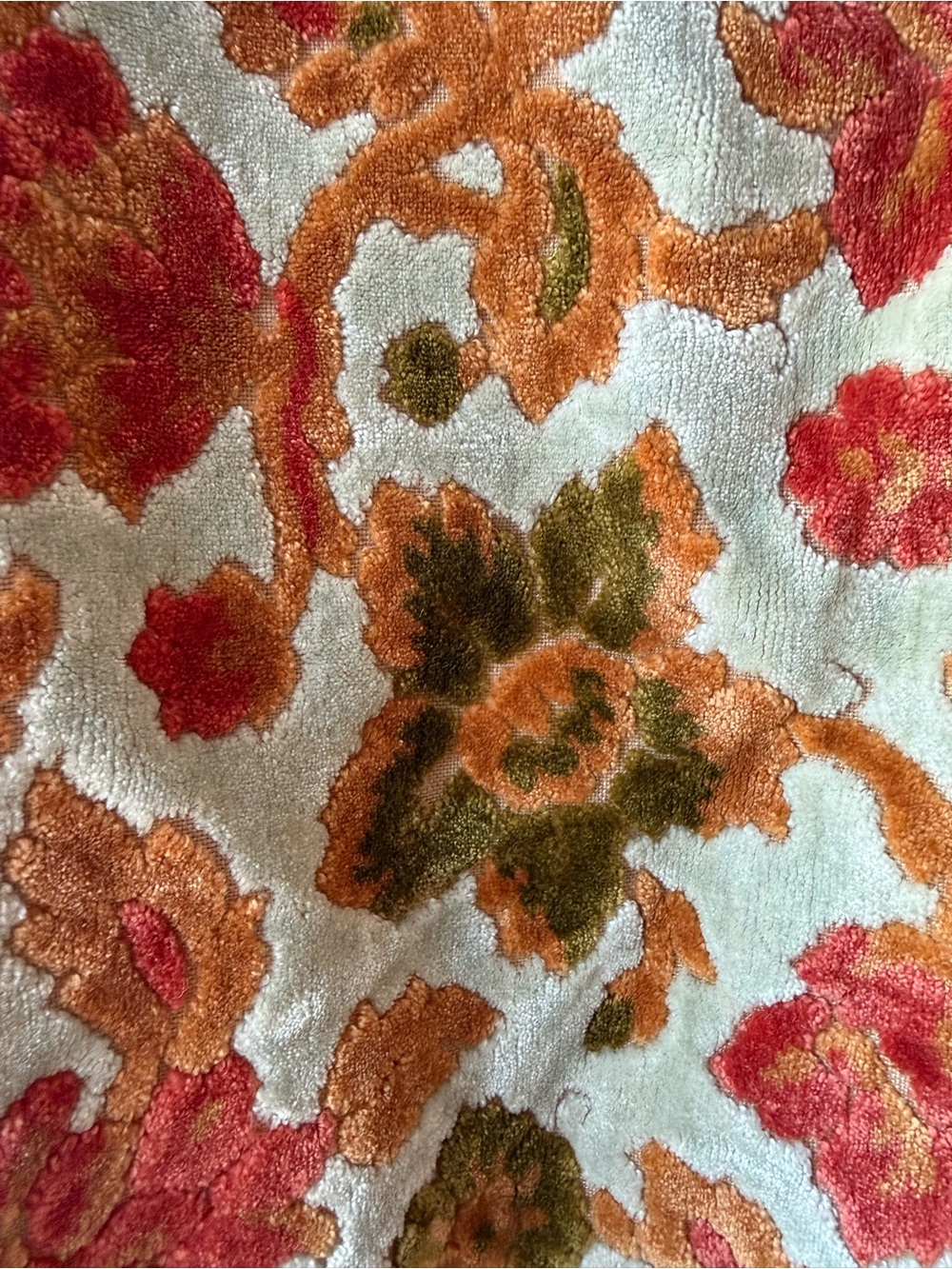 Vintage Floral Coat in Cream, Red, Orange, Green - Picture 3 of 6